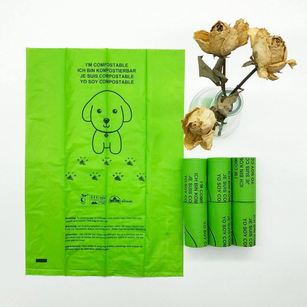 Bolsas Biodegradables para Excrementos de Mascotas (Rollo Individual)