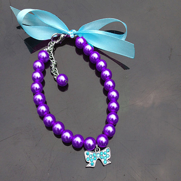 Collar de Perlas y Strass para Perros Pequeños