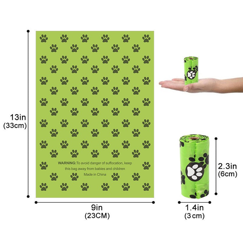 Bolsas Biodegradables para Excrementos de Mascotas (Rollo Individual)