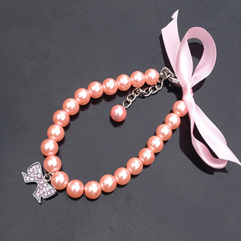 Collar de Perlas y Strass para Perros Pequeños
