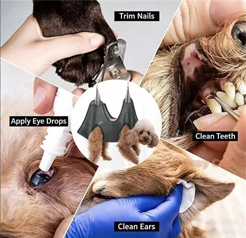 Pet Grooming Hammock for Cats and Dogs, Nail Trimming Bed, Small to Medium Size Pet Restraint Bag
