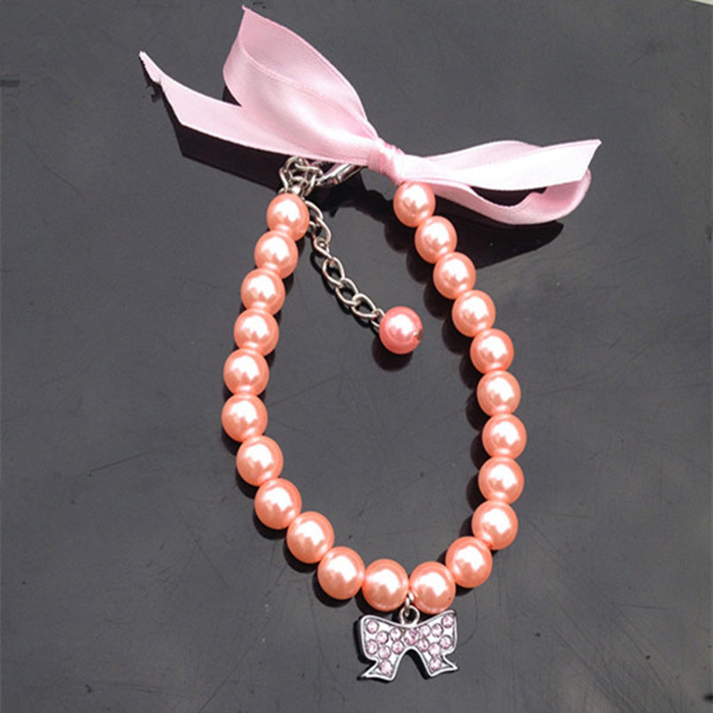 Collar de Perlas y Strass para Perros Pequeños