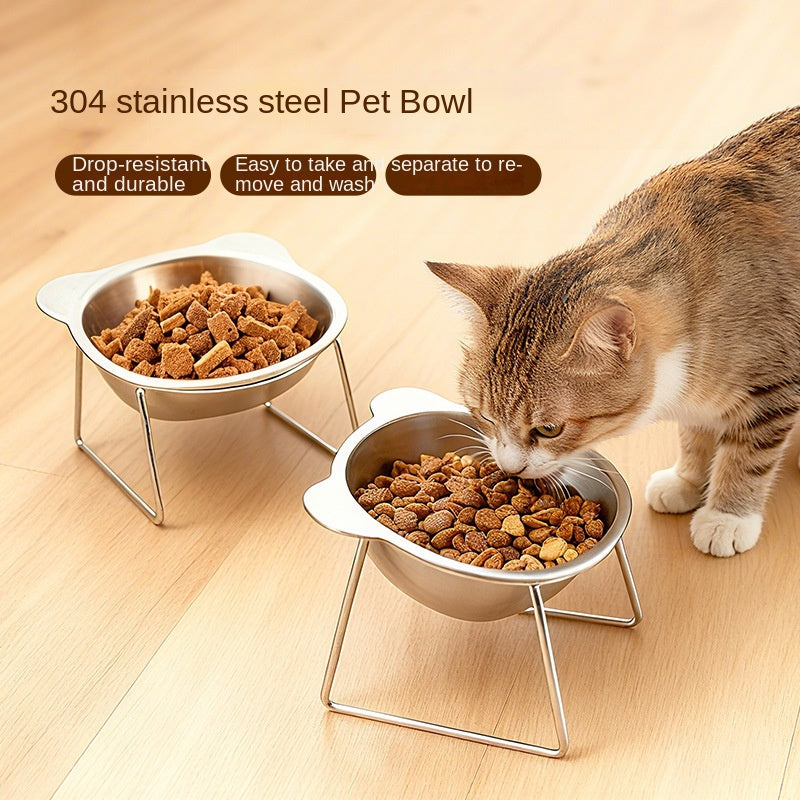 Comedero Elevado de Acero Inoxidable 304 para Mascotas