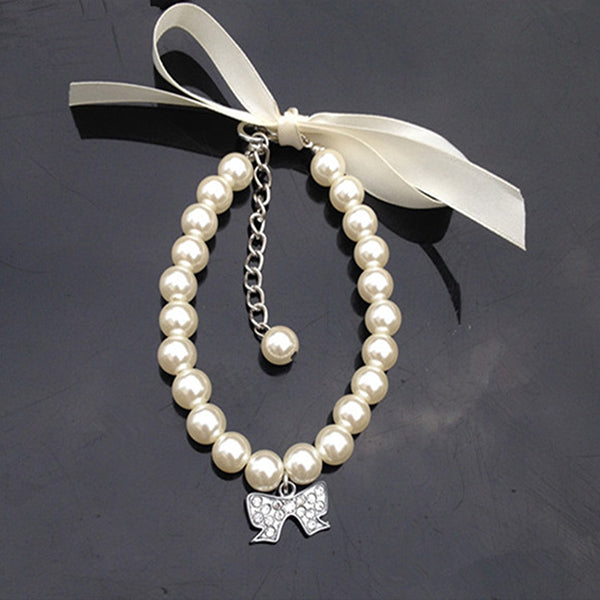 Collar de Perlas y Strass para Perros Pequeños