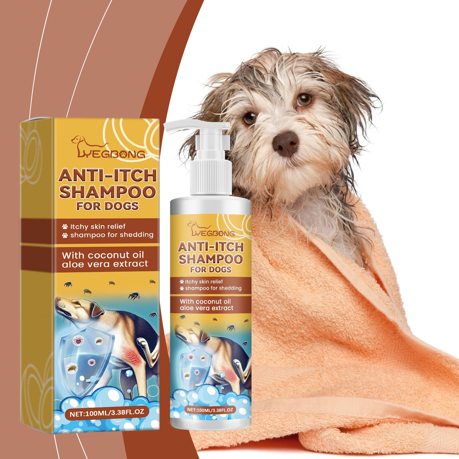 Champú suave para perros con avena y aloe vera