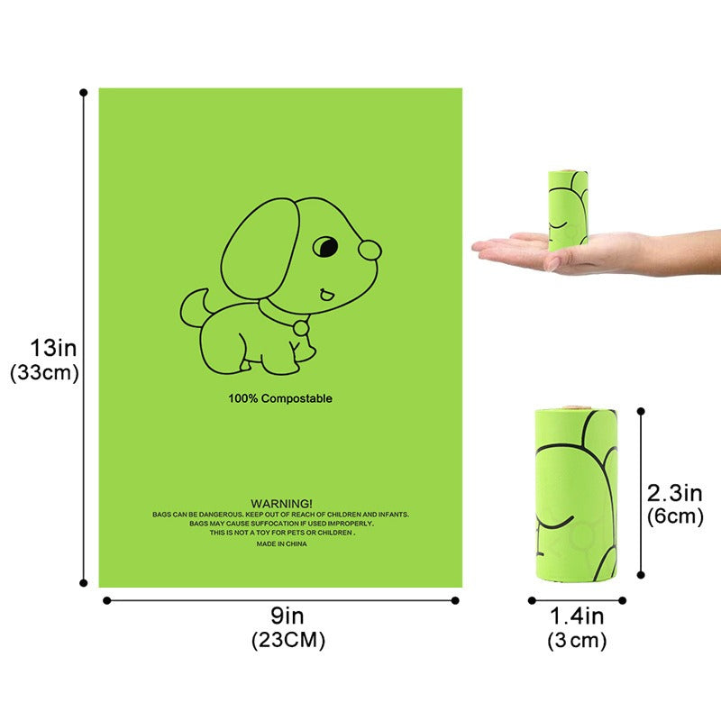 Bolsas Biodegradables para Excrementos de Mascotas (Rollo Individual)
