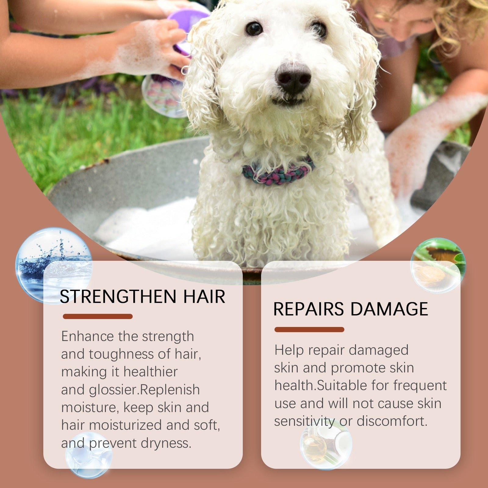 Champú suave para perros con avena y aloe vera