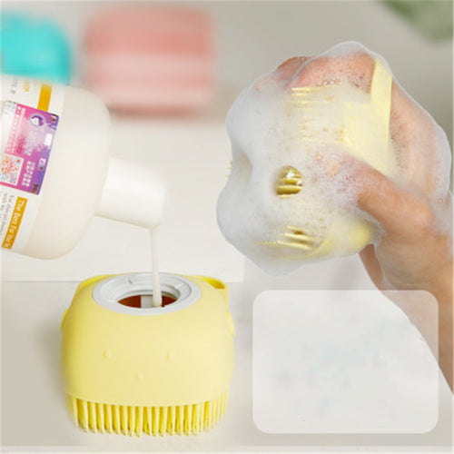 Cepillo de baño de silicona con dispensador de champú