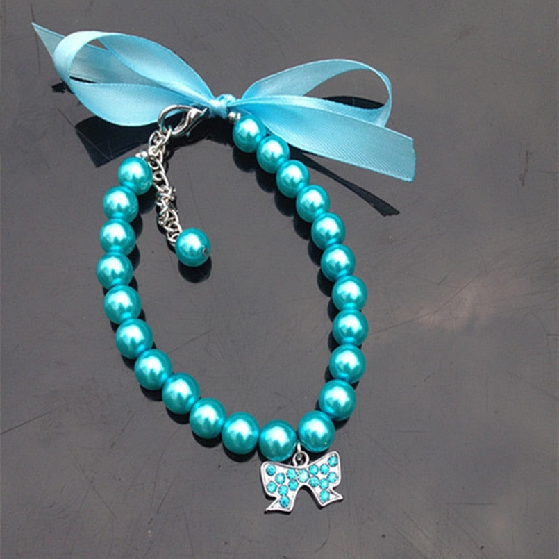 Collar de Perlas y Strass para Perros Pequeños