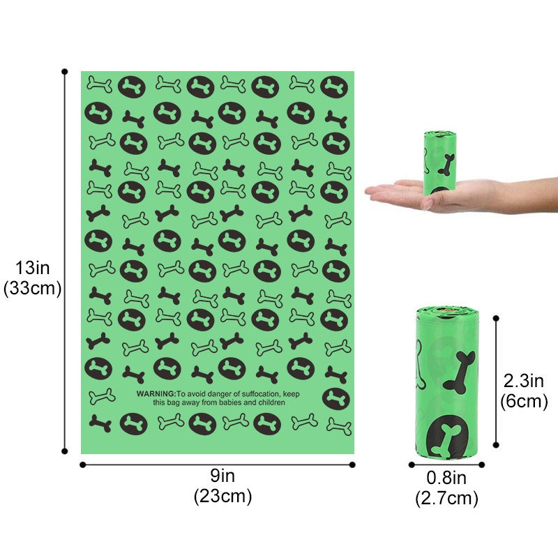 Bolsas Biodegradables para Excrementos de Mascotas (Rollo Individual)