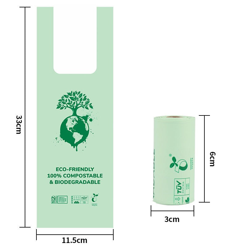 Bolsas Biodegradables para Excrementos de Mascotas (Rollo Individual)