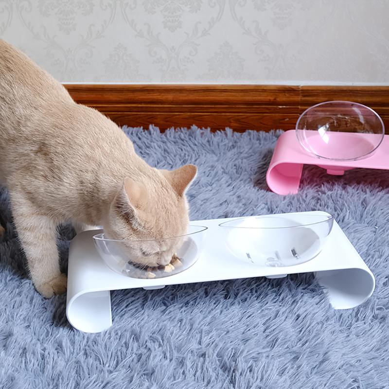 Cuencos Dobles para Gatos con Inclinación Ergonómica