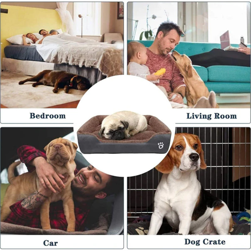 Cama de Forro Polar Suave e Impermeable para Mascotas