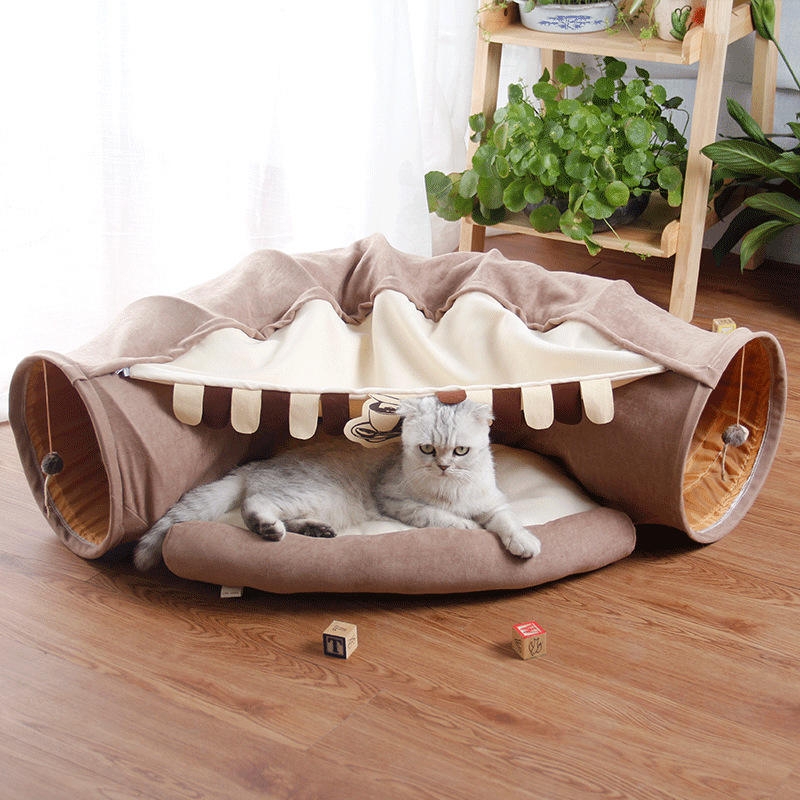 Túnel Plegable de Tela para Gatos