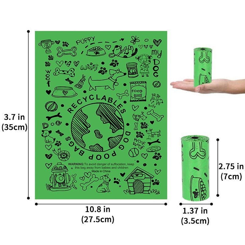 Bolsas Biodegradables para Excrementos de Mascotas (Rollo Individual)