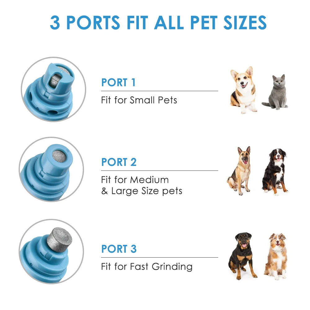 Afilador de Uñas Eléctrico Recargable USB para Perros y Gatos