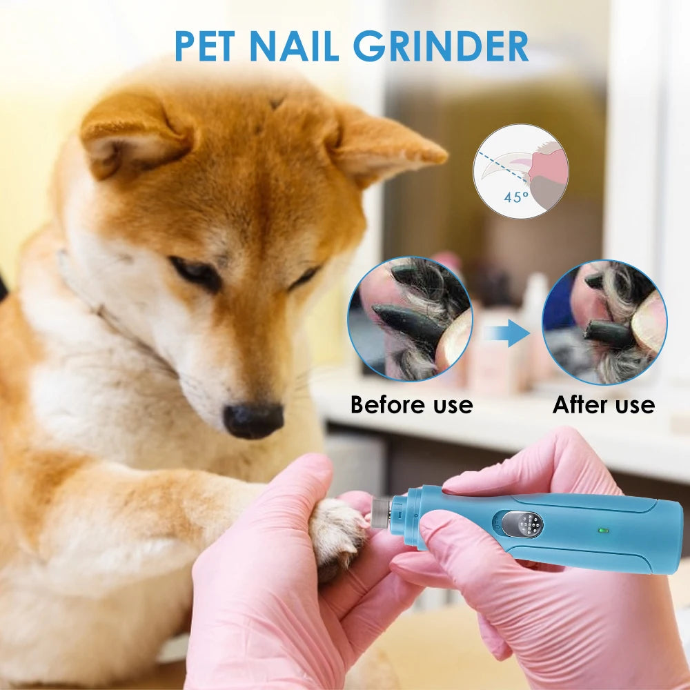 Afilador de Uñas Eléctrico Recargable USB para Perros y Gatos